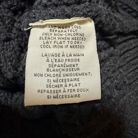 Ralph Lauren Denim and Supply Black Cable Knit Zip Up Cardigan Size M REPAIRED - Picture 14 of 14